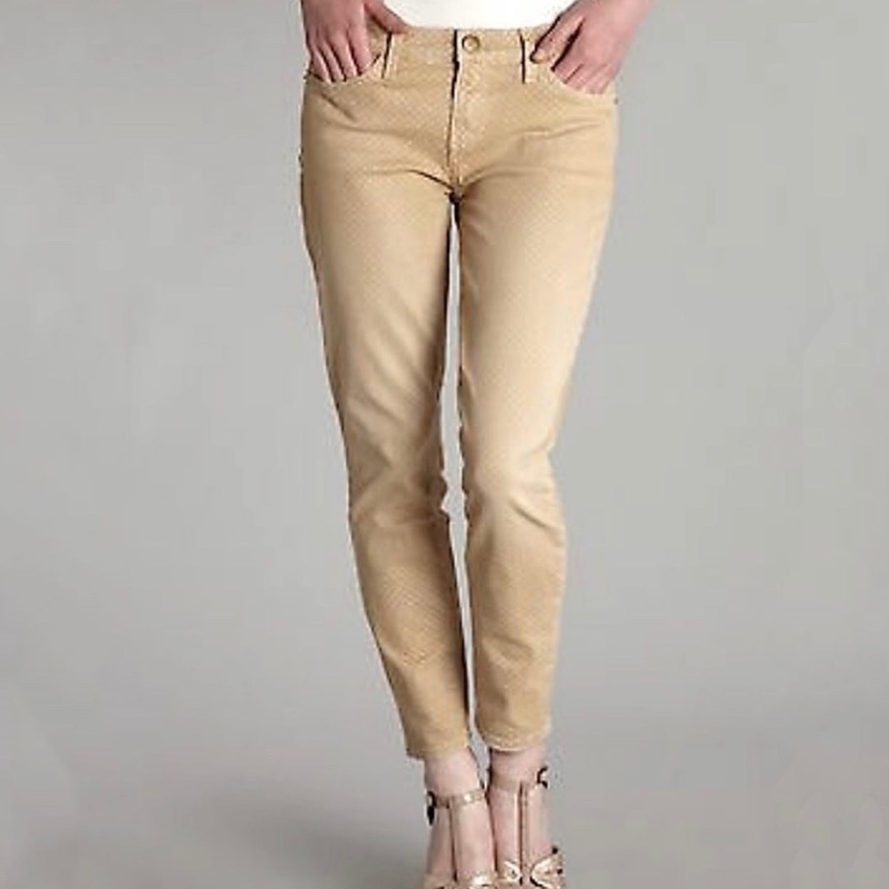 Current Elliott Haystack Tan Polka Dot Jeans - image 3